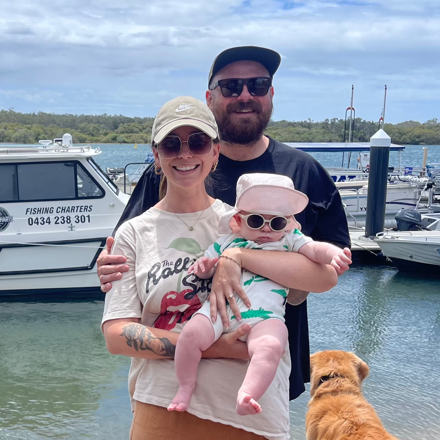 Theo, Emma and Baby Sailor - Owners of What a Catch